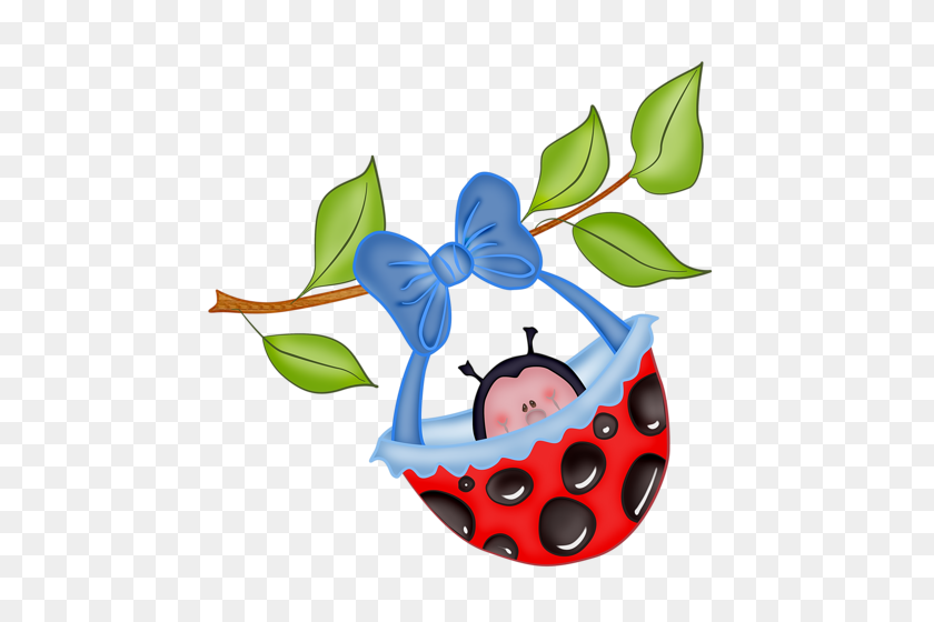500x500 Lady Bugs And Buzzy Bee - Moccasins Clipart