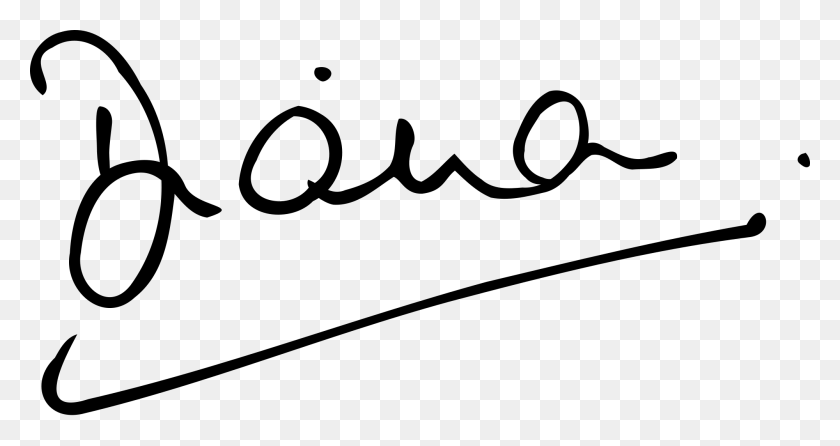 2000x990 Lady Diana Signature Transparent Png - Signature Clipart