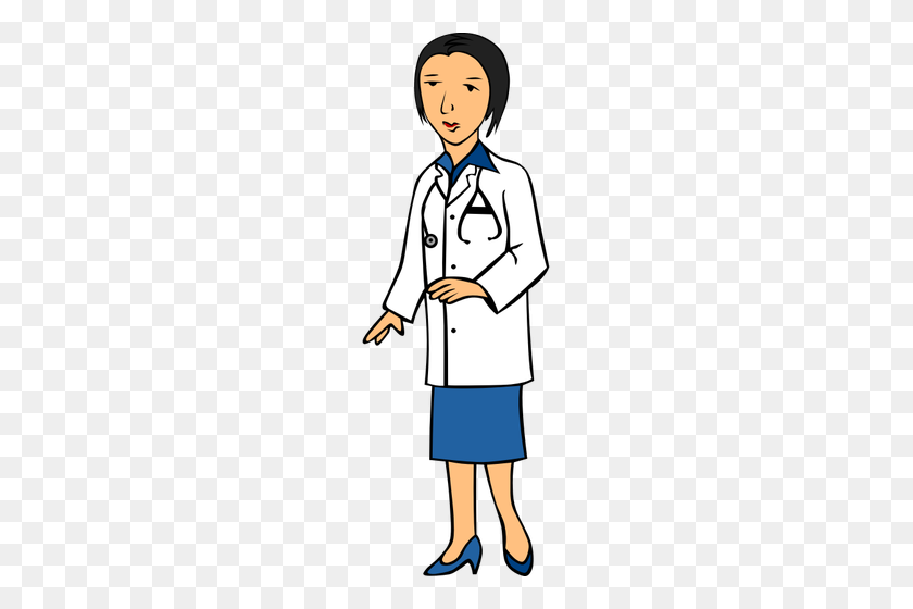 173x500 Lady Doctor Vector Image - Confused Doctor Clipart