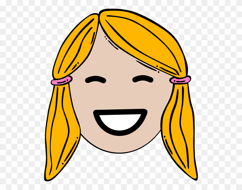 534x600 Lady Face - Be Happy Clipart