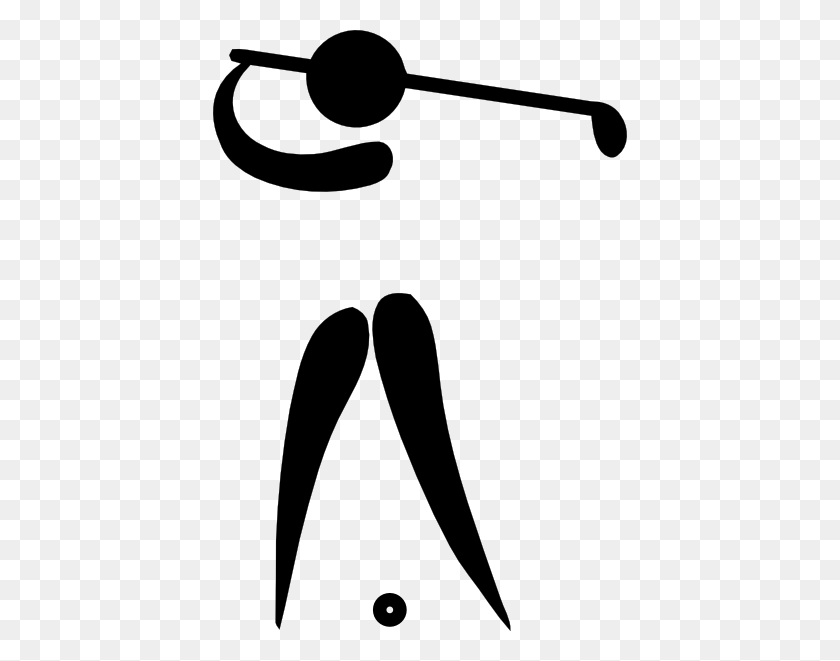 414x601 Lady Golfer Clipart - Girl Stick Figure Clipart