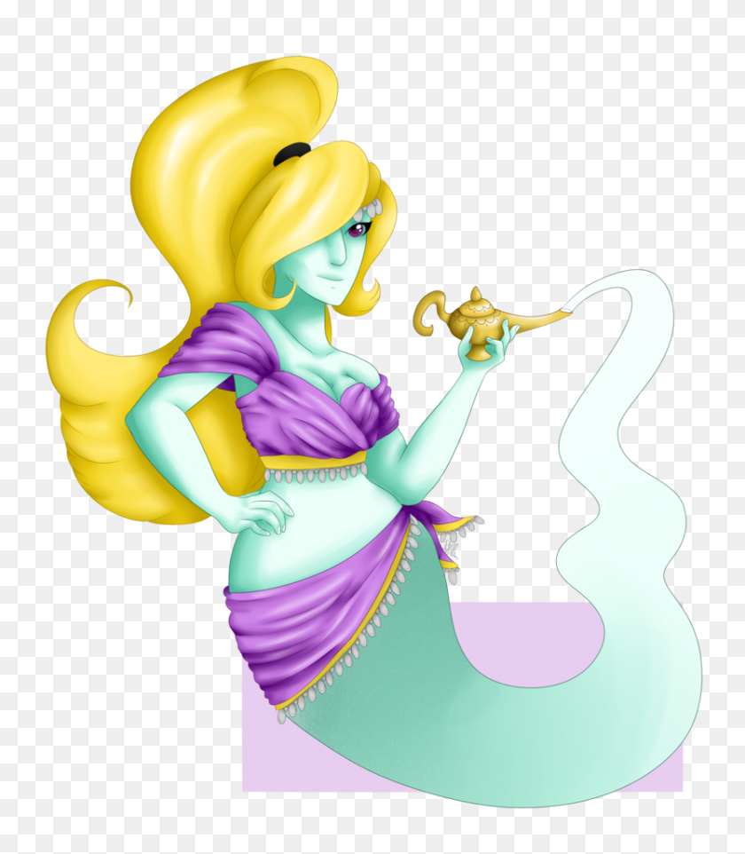 831x961 Lady In The Lamp - Genie Bottle Clipart