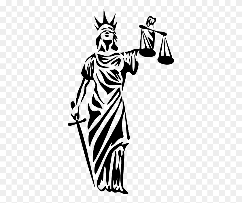 374x644 Lady Justice Vector Png - Lady Justice Clipart