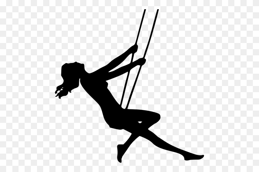 484x500 Lady On A Swing - Swing Set Clipart