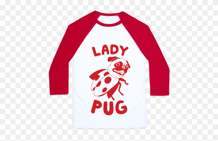 484x484 Lady Pug Camiseta De Béisbol Lookhuman - Pug Png
