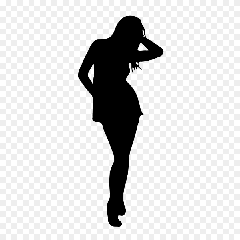 900x900 Lady Silhouette Clipart - Lady Silhouette PNG