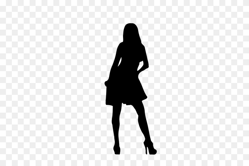 500x500 Lady Silhouette Vector Clip Art - Lady Silhouette PNG