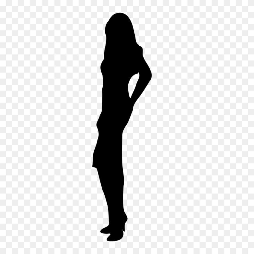 800x800 Lady Standing Silhouette Clipart - Lady Silhouette Clip Art