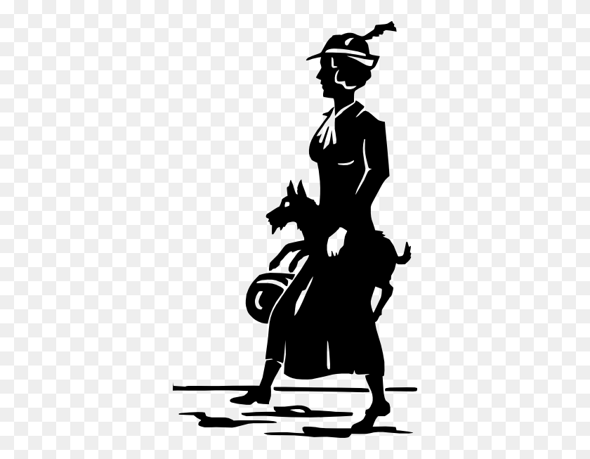 348x593 Lady Walking Dog Clip Art Free Vector - Playing With Dog Clipart