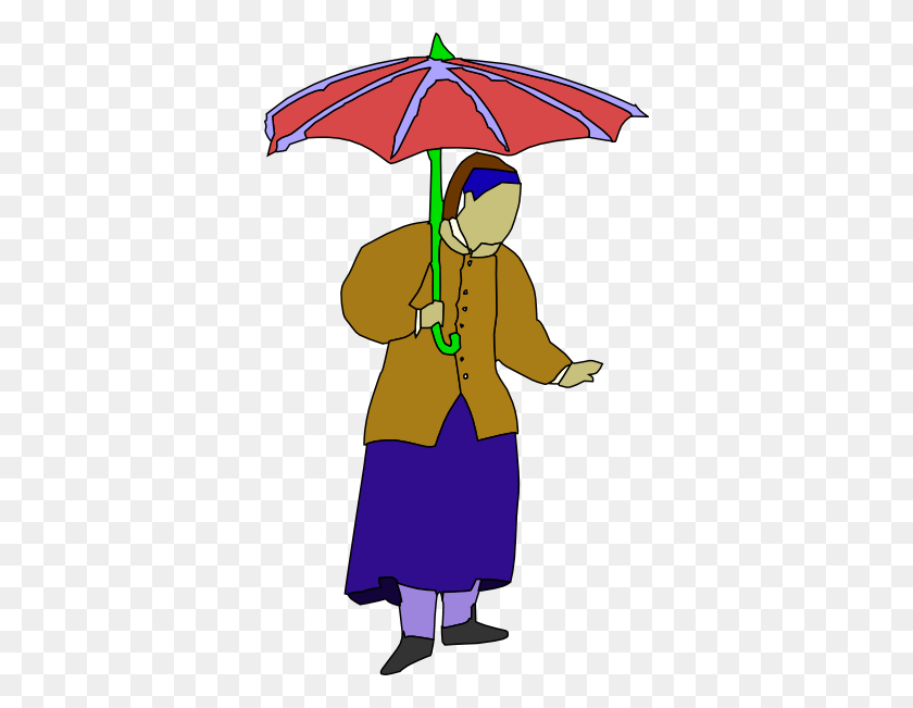 354x591 Lady Walking Holding Umbrella Clip Art - Girl Walking Clipart