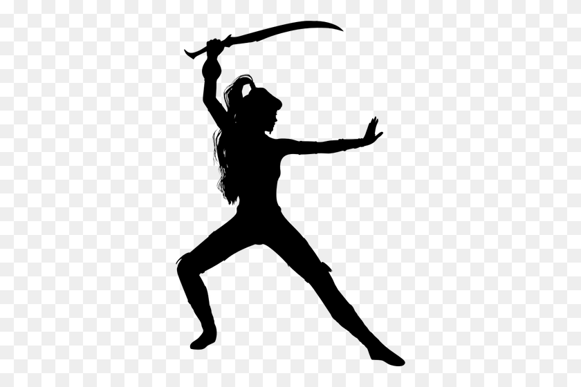 332x500 Lady Warrior - Warrior Clipart Black And White