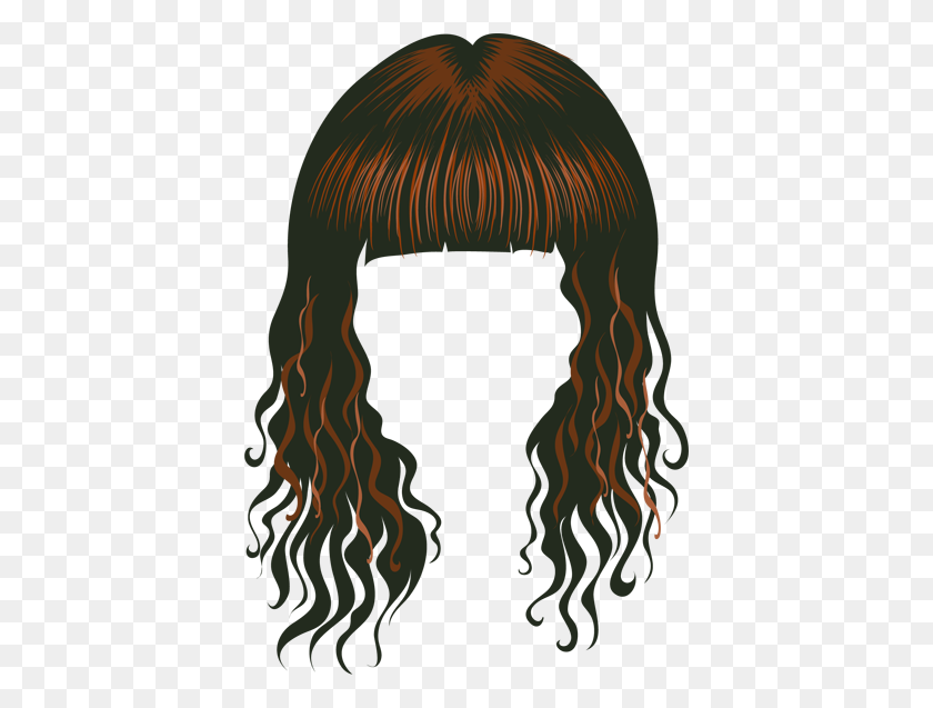 400x577 Lady With Long Hair Clipart - Boy Hair Clipart