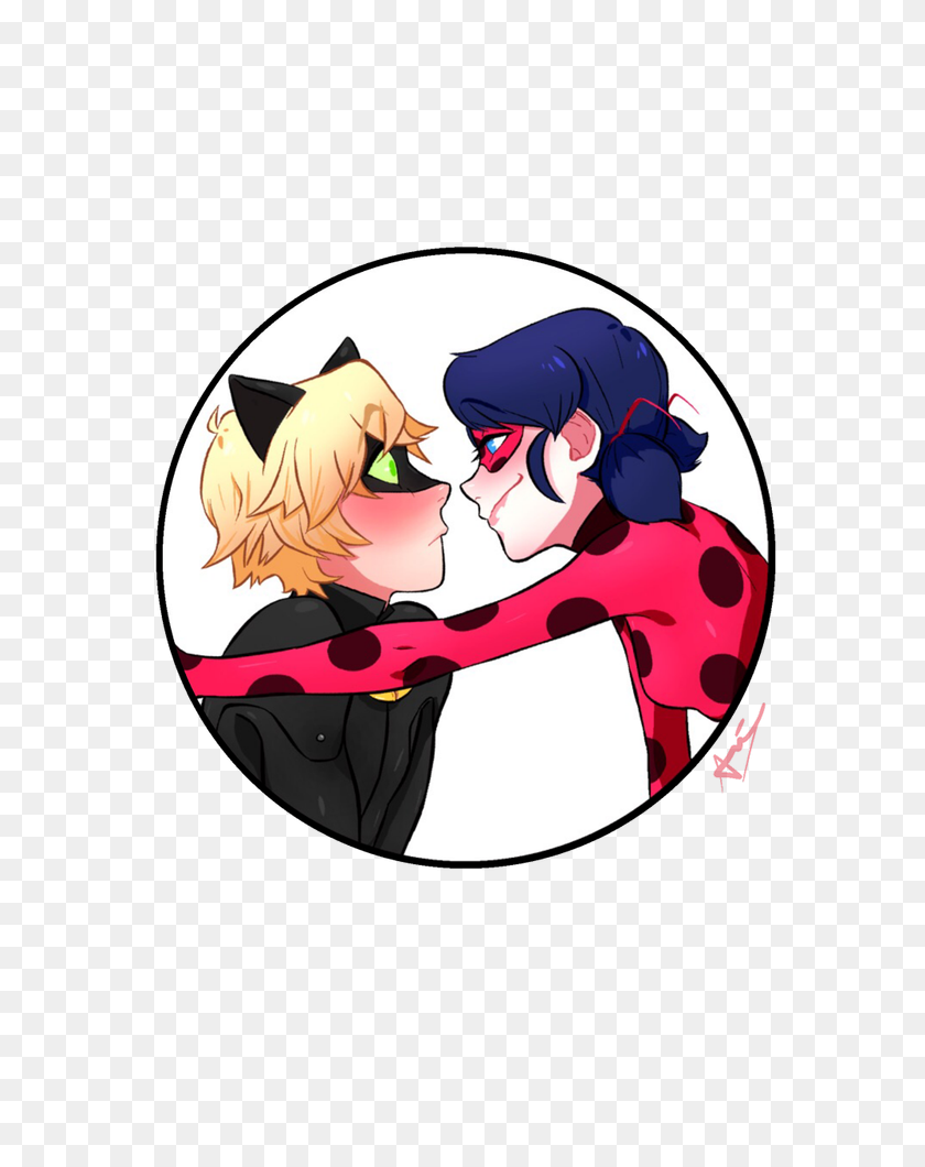 750x1000 Ladybug Cat Noir Credit To The Artist On We Heart It - Anime Blush PNG