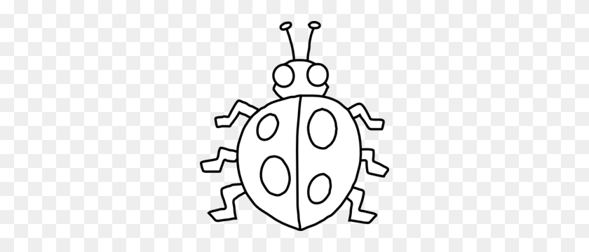 270x300 Ladybug Outline Clip Art - Reptile Clipart Black And White