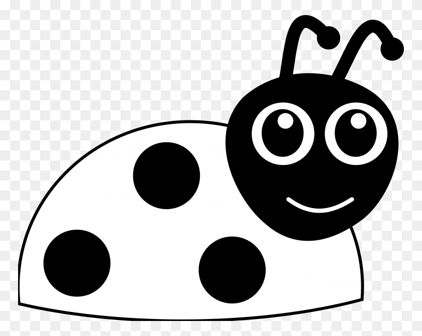 768x610 Ladybug Outline Clip Art - Lady Bug Clipart Black And White