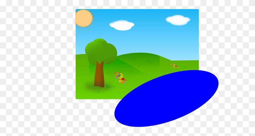 600x389 Lake Clipart View - Daytime Clipart