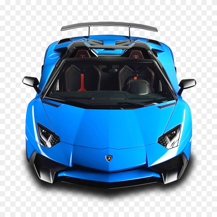 1370x1370 Lamborghini Aventador Sv Roadster Blue Car Png Image - Car Front View PNG