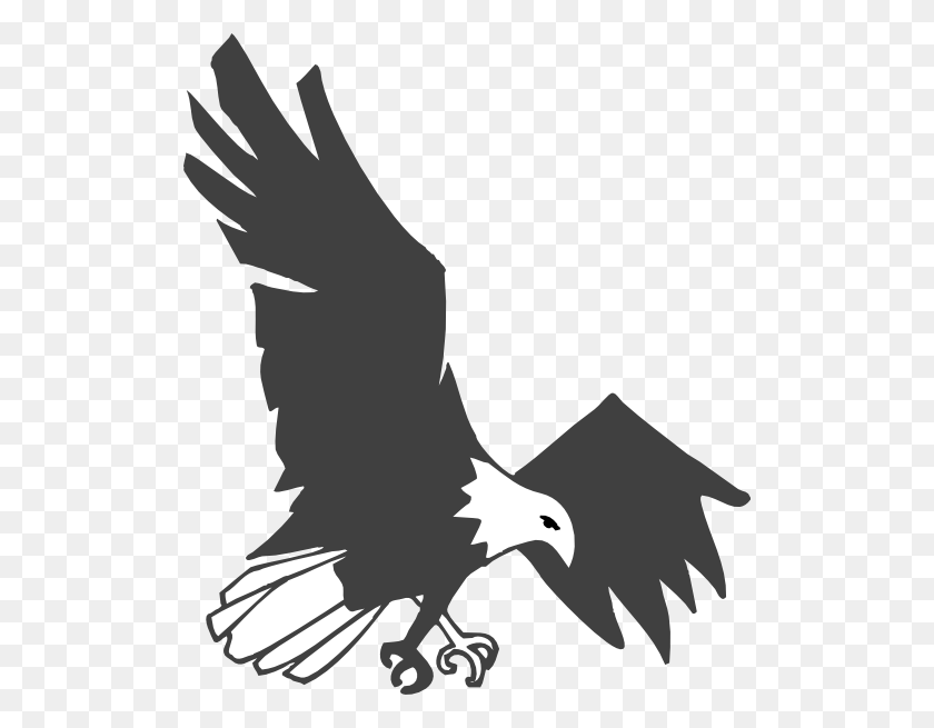 510x595 Landing Eagle Clip Art - Black And White Eagle Clipart