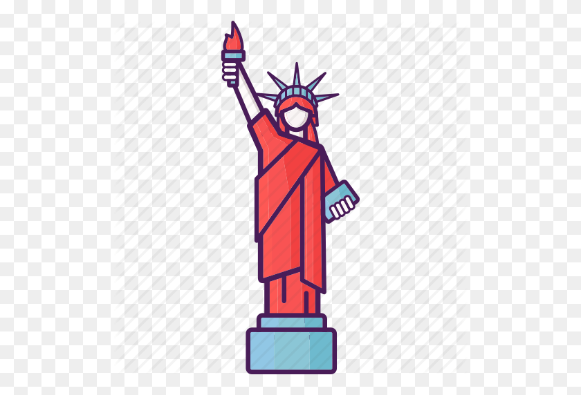 512x512 Landmark, Liberty, New York, Statue, United States Icon - Statue Of Liberty Clipart