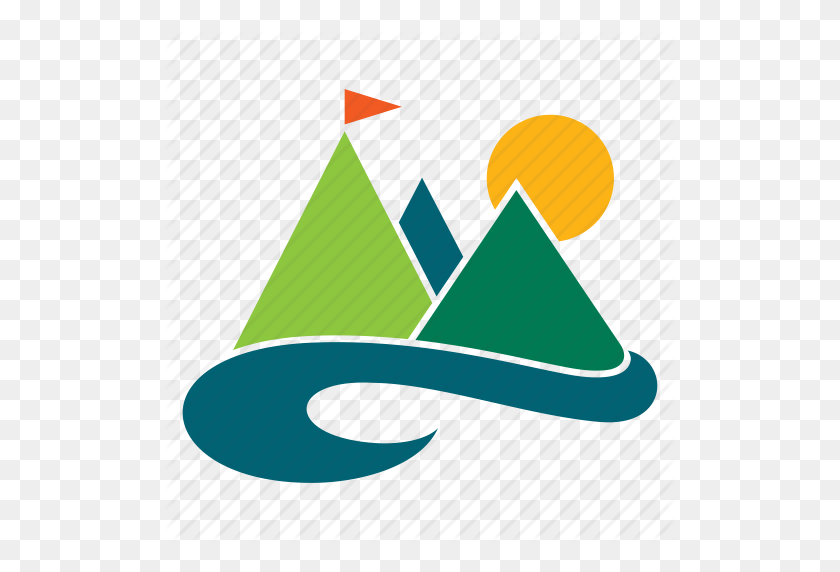 512x512 Landscape, Mountain, Nature, Outdoor, River, Tourism, Travel Icon - Mountain Icon PNG