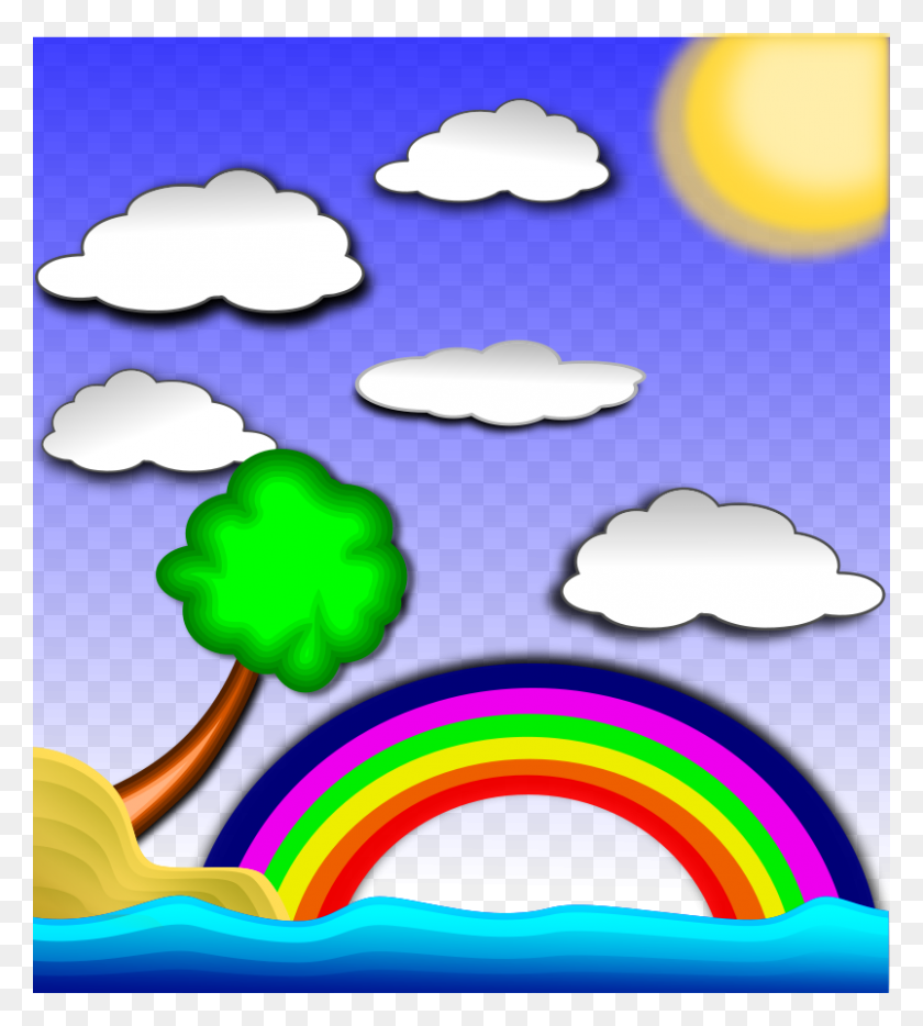 803x900 Clipart De Paisajismo - Clipart De Escena De Verano