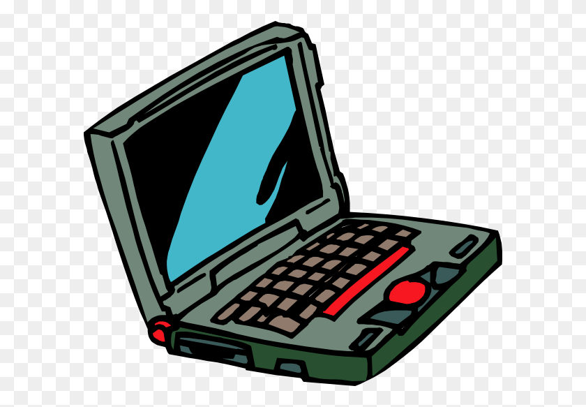 600x523 Laptop Clipart Colored - Notebook Clipart