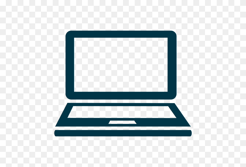 512x512 Laptop Flat Icon Design In Blue - Laptop PNG