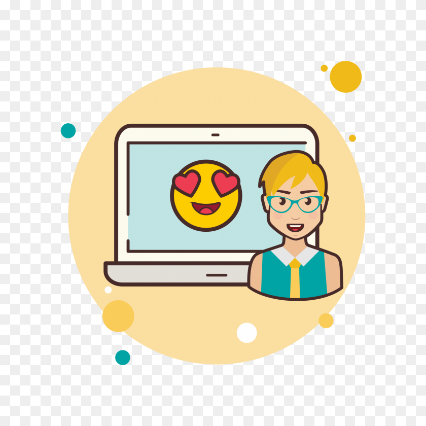 1600x1600 Laptop In Love Emoji Icon - Love Emoji PNG