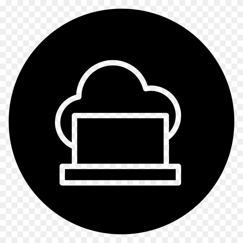980x980 Laptop On Cloud Thin Outline Symbol In A Circle Png Icon Free - Thin Circle PNG