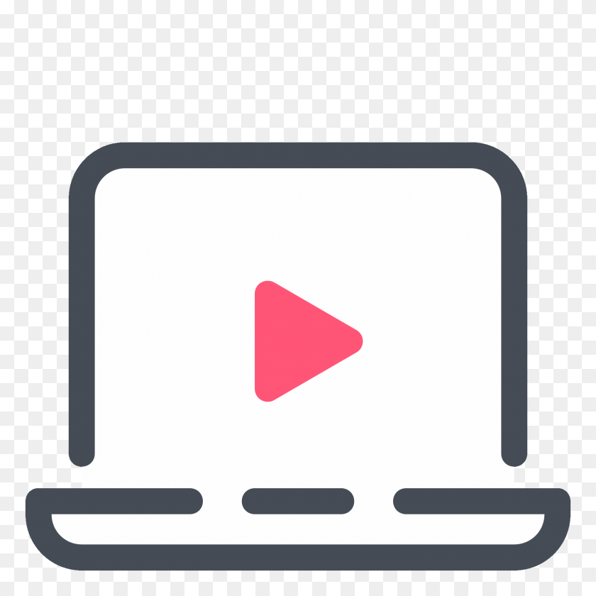 1600x1600 Laptop Play Video Icon - Play Video PNG