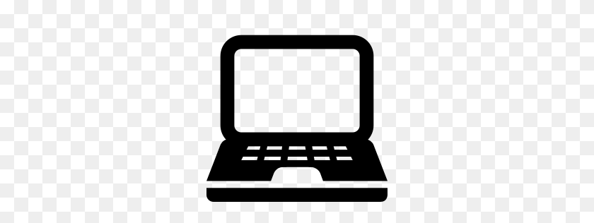 256x256 Ноутбук Png Черно-Белый Прозрачный Ноутбук Черный И Белый - Компьютер Черно-Белый Клипарт