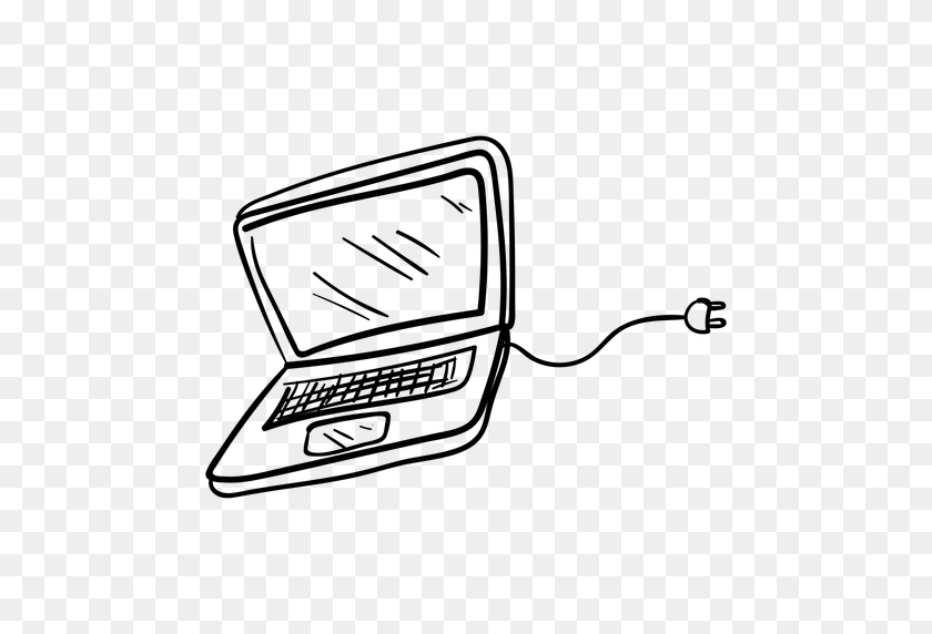 512x512 Laptop With Cord Doodle - Cord PNG