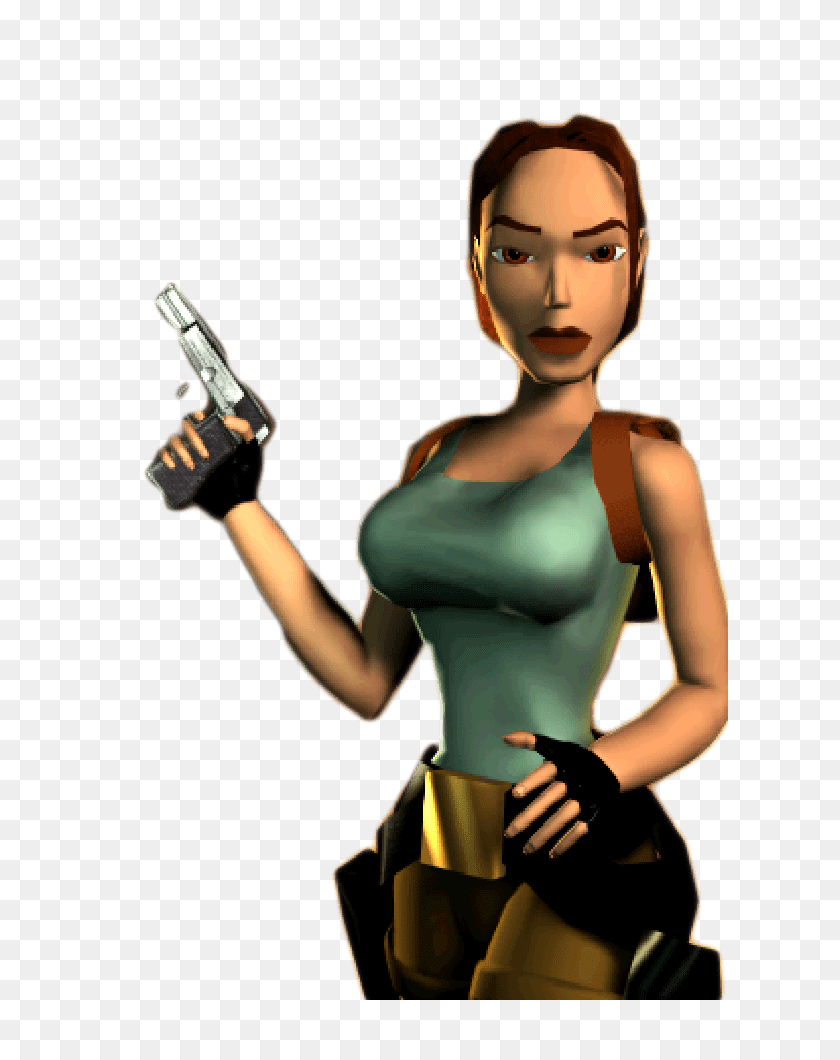 617x1000 Lara Croft Holding Gun Transparent Png - Lara Croft PNG