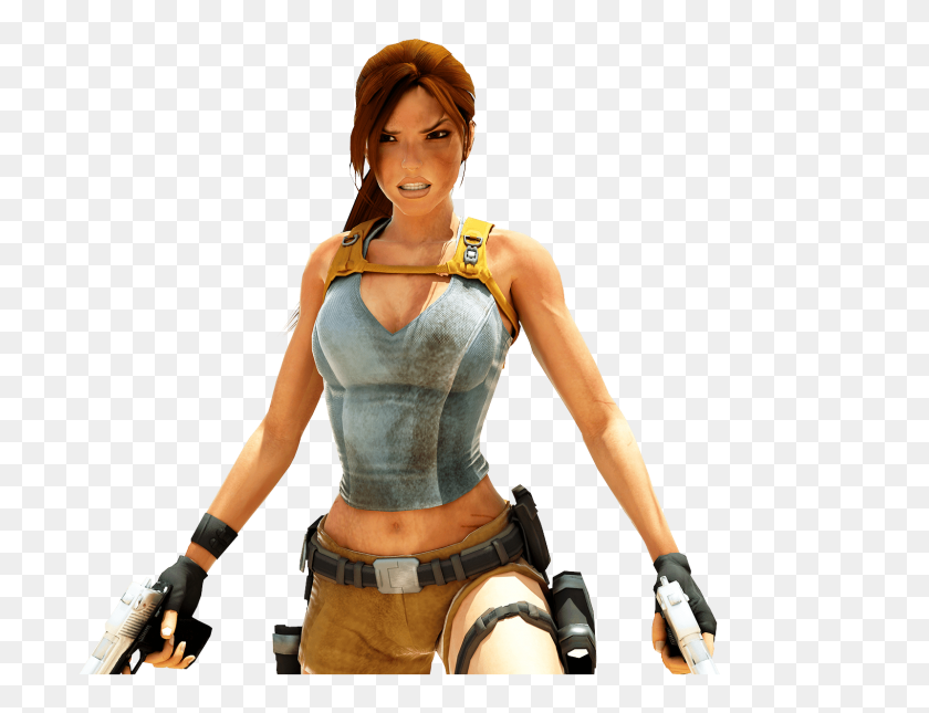 1600x1200 Lara Croft Two Guns Transparent Png - Lara Croft PNG