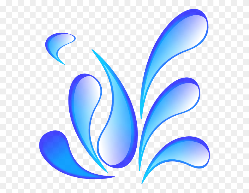 576x594 Large Blue Drops Clip Art - Water Splash Clipart PNG