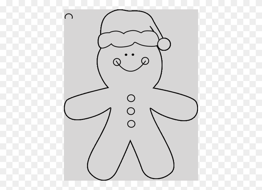 430x550 Large Gingerbread Man Clipart Black And White - Gingerbread Man Clipart Black And White