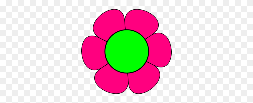 300x282 Large Green And Pink Flower Clip Art - Flower Clipart
