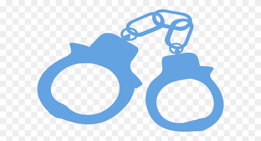 600x395 Large Handcuffs Light Blue Clip Art - Handcuffs Clipart