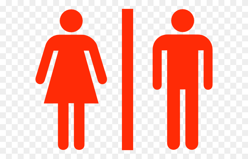 600x478 Large Man Woman Bathroom Sign Vector Png Large Size - Bathroom Sign PNG