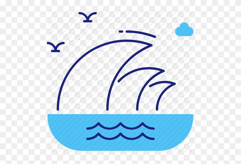 512x512 Large, Nautical, Ocean, Sea, Tsunami, Waves Icon - Ocean Waves PNG