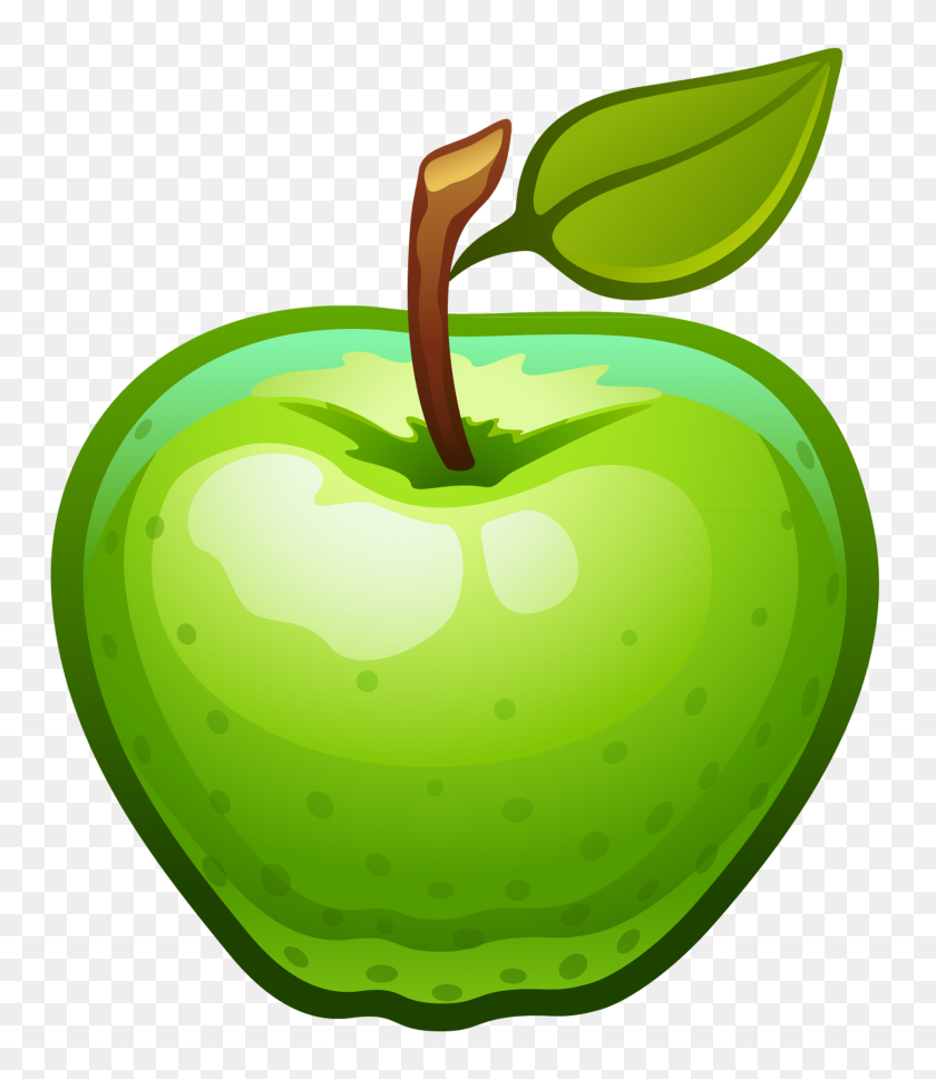 1672x1947 Large Painted Green Apple Png - Fruit PNG