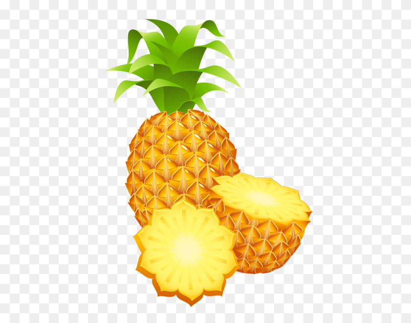 490x600 Large Painted Pineapple Png - Pinapple PNG