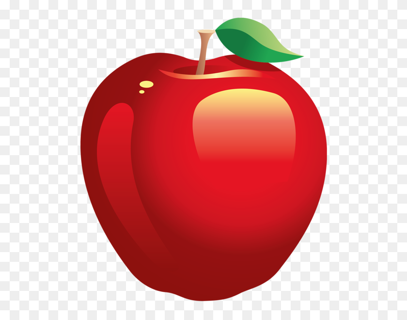 526x600 Large Painted Red Apple Png - Red Apple Clipart