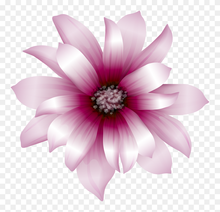 7076x6786 Large Pink Flower Transparent Png Clip Art Gallery - Pink PNG