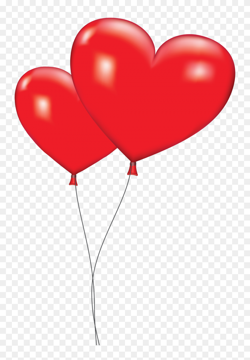 2100x3091 Большие Красные Сердечки Воздушные Шары Png Клипарт Галерея - Красное Сердце Png