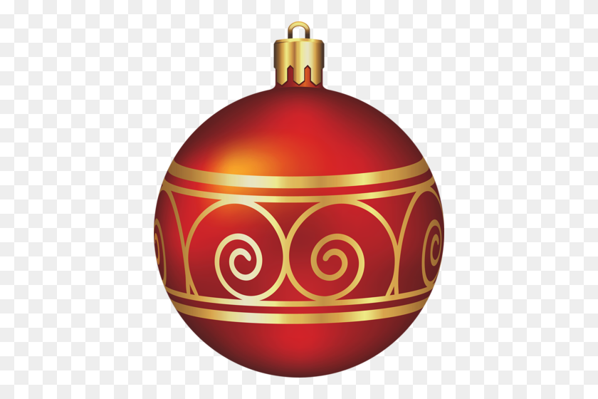 408x500 Large Transparent Red And Gold Christmas Ball Christmas Clip Art - Christmas Ball PNG