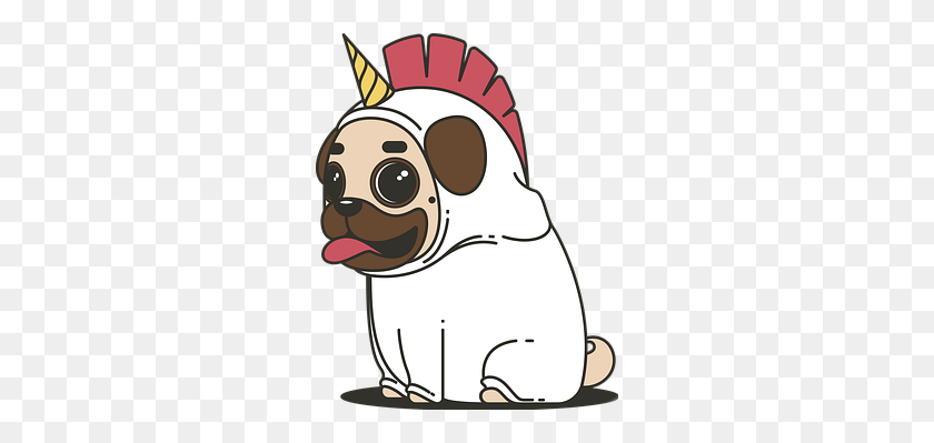 272x339 Largest Collection Of Free To Edit Pug Stickers - Pug Dog Clipart