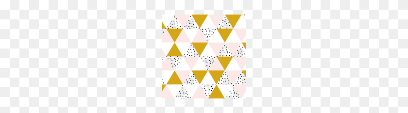 173x173 Жаворонок Футболка Треугольник Цельная Ткань Бледно-Розовый + Золото + Ч / Б Точки - Золотые Точки Png