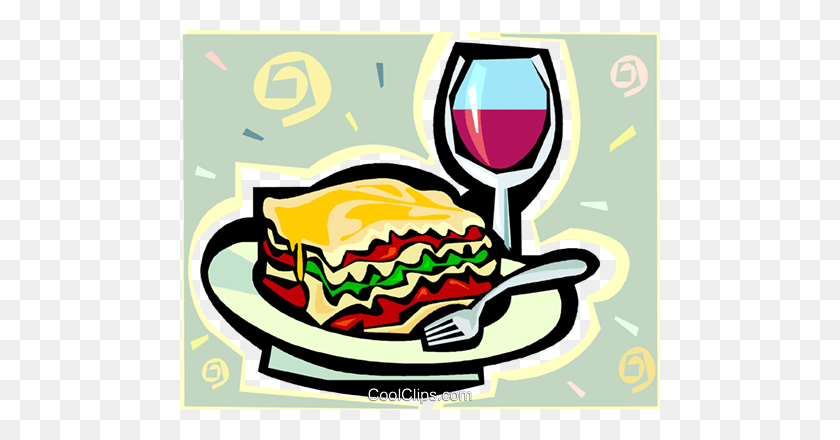 480x380 Lasagna Royalty Free Vector Clip Art Illustration - Good Food Clipart
