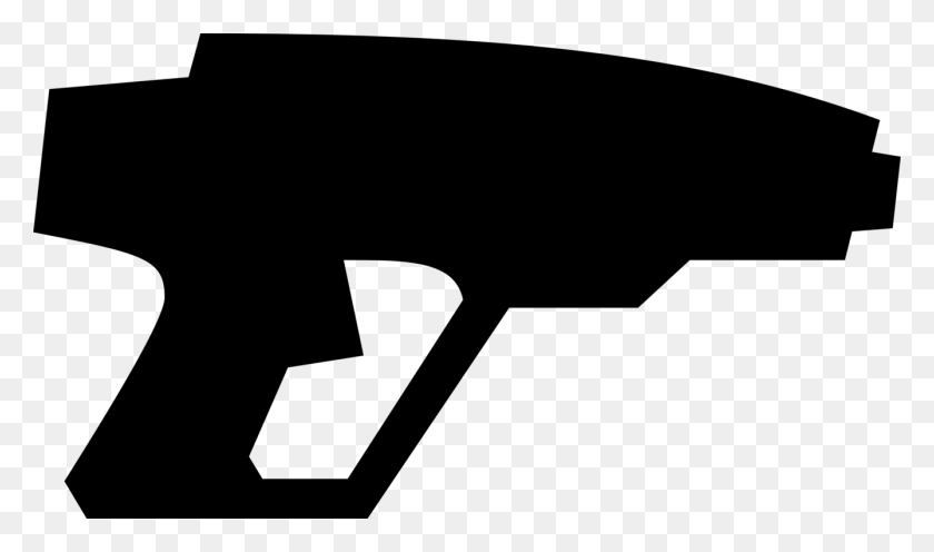 1340x750 Laser Tag Raygun Firearm - Shotgun Clipart Black And White